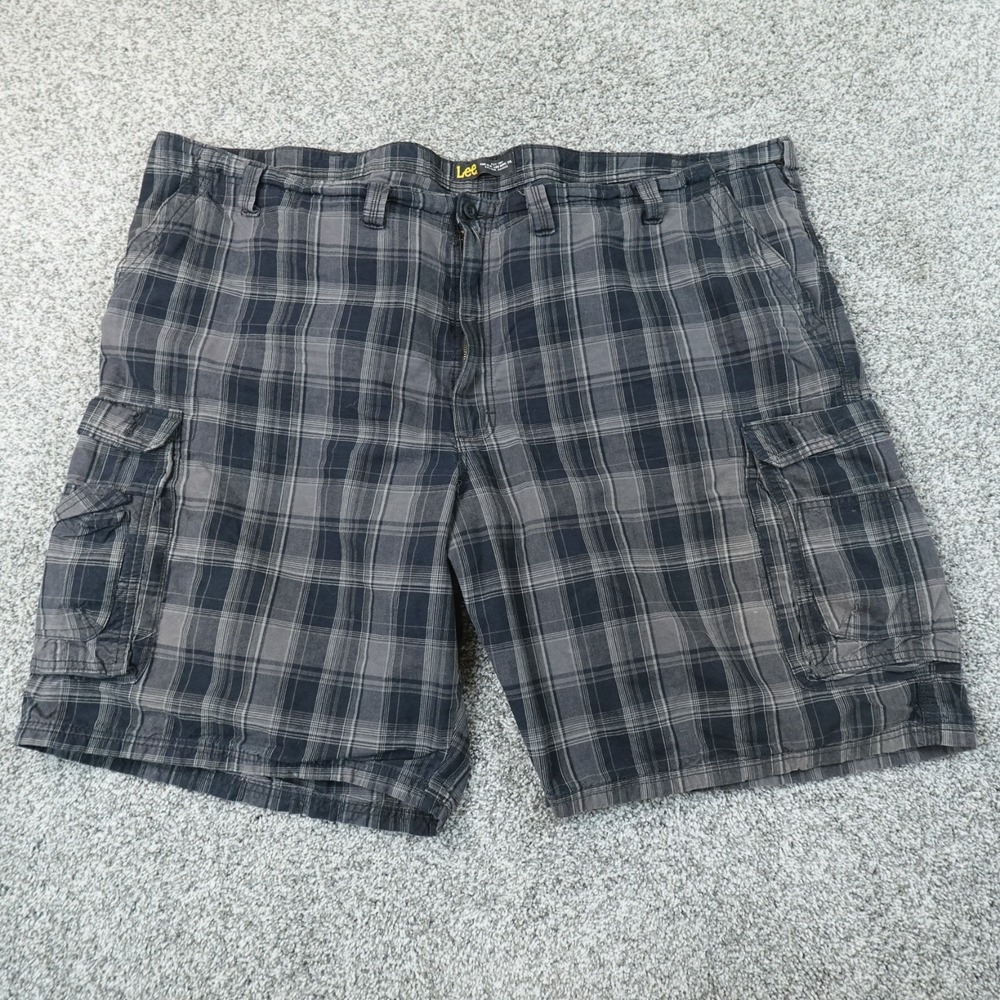 Lee Shorts Mens 52 Gray Plaid Cargo Utility Hiking Outdoor Work Military Army
